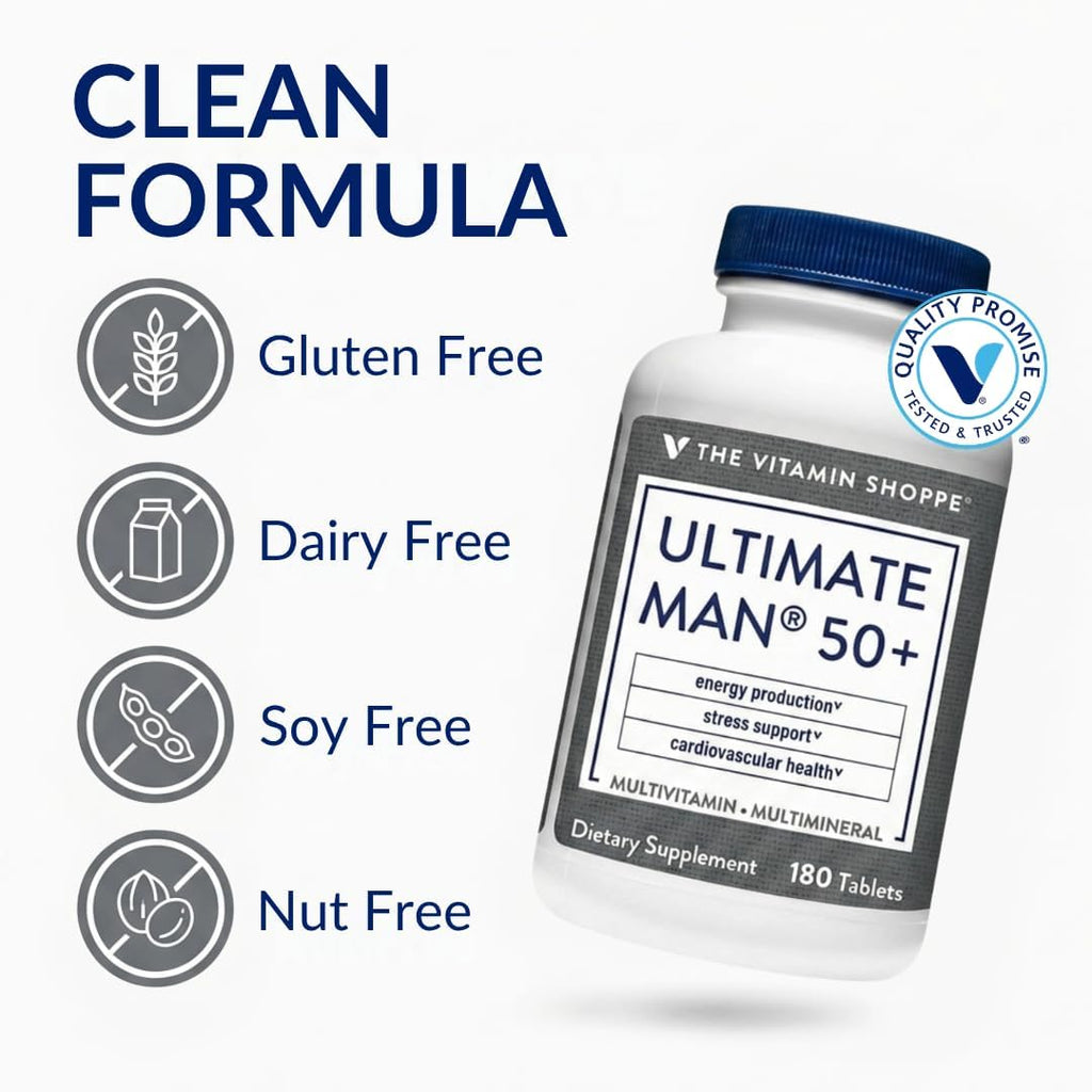 The Vitamin Shoppe Ultimate Man 50+ Multivitamínico - 180 comprimidos