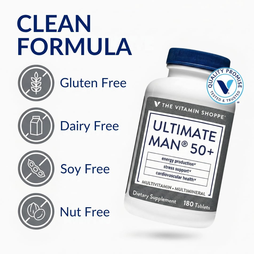 The Vitamin Shoppe Ultimate Man 50+ Multivitamínico - 180 comprimidos