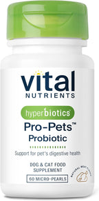 Hyperbiotics Pro Pets Probiotics for Dogs & Cats | Digestive & Immune Health | Meat Flavored | 60 Microtablets
