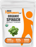 BulkSupplements.com Organic Spinach Extract Powder - Herbal Supplement, 500mg per Serving, 500g (1.1 lbs)