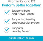 Silver Fern Vitamina K2-D3 - Complemento Natural con K2 MK-7 y D3 - 30 Cápsulas