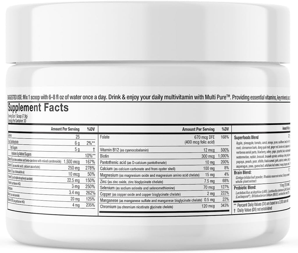 Reclaim Multi Pure Lemon Lime - Mezcla Multivitamínica y Mineral en Polvo