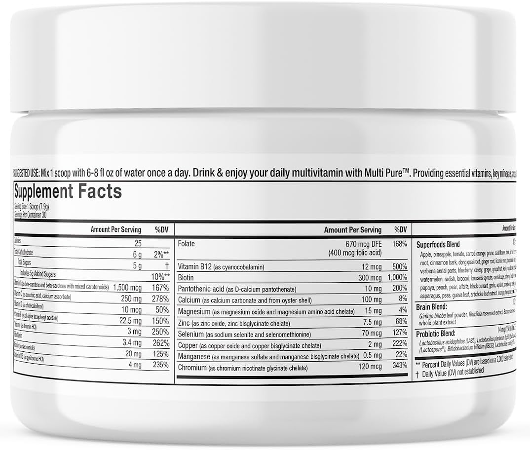 Reclaim Multi Pure Lemon Lime - Mezcla Multivitamínica y Mineral en Polvo