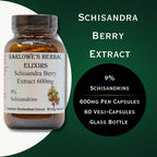 Barlowe's Herbal Elixirs Extracto de Baya Schisandra | 9% Schisandrinas | 600mg | 60 Cápsulas Veganas