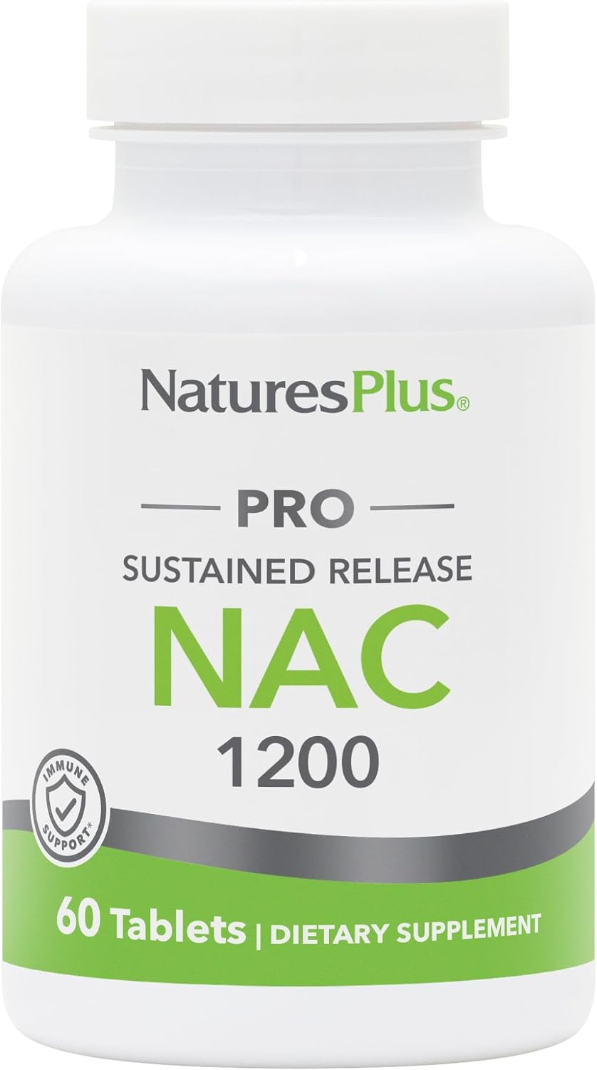 NaturesPlus PRO NAC 1200 mg - 60 Comprimidos - Esencial para Reponer el Glutatión - No-GMO, Vegano y Sin Gluten - 30 Dosis