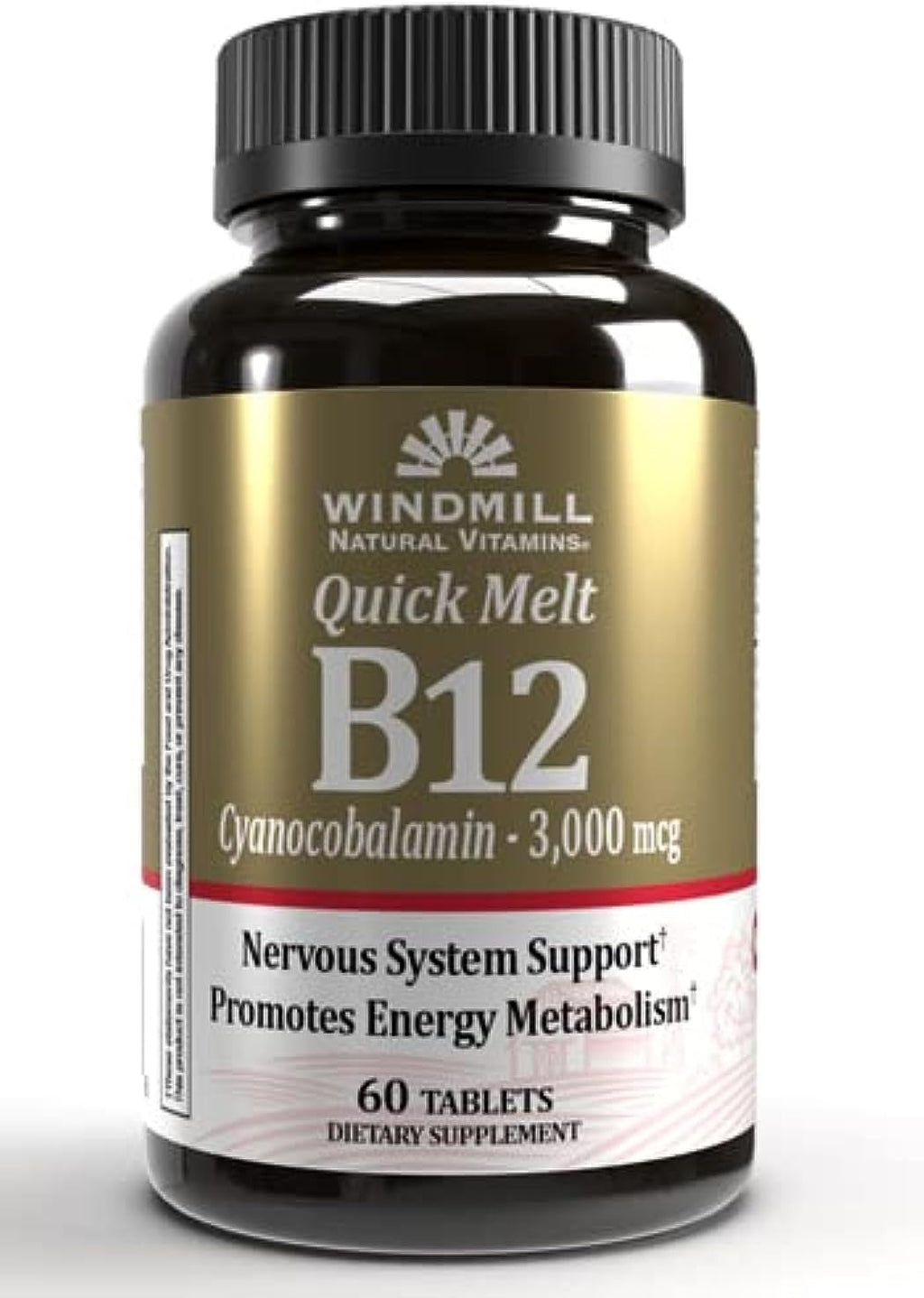Windmill B-12 3000 mcg Comprimidos de Disolución Rápida 60 comprimidos (Paquete de 2)