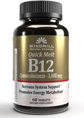 Windmill B-12 3000 mcg Comprimidos de Disolución Rápida 60 comprimidos (Paquete de 2)