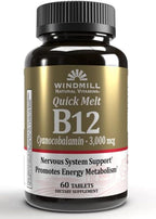 Windmill B-12 3000 mcg Comprimidos de Disolución Rápida 60 comprimidos (Paquete de 2)
