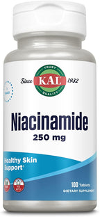 KAL Niacina 500mg Sin Enrojecimiento - Vitamina B3 Vegana - 60 Cápsulas