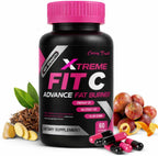 Fit C Xtreme Metabolism Support – Suplemento Herbal con Té Verde, Camu Camu y Jengibre – 60 Cápsulas