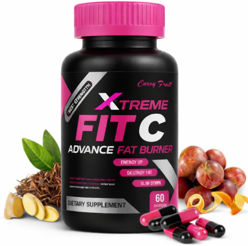 Fit C Xtreme Metabolism Support – Suplemento Herbal con Té Verde, Camu Camu y Jengibre – 60 Cápsulas