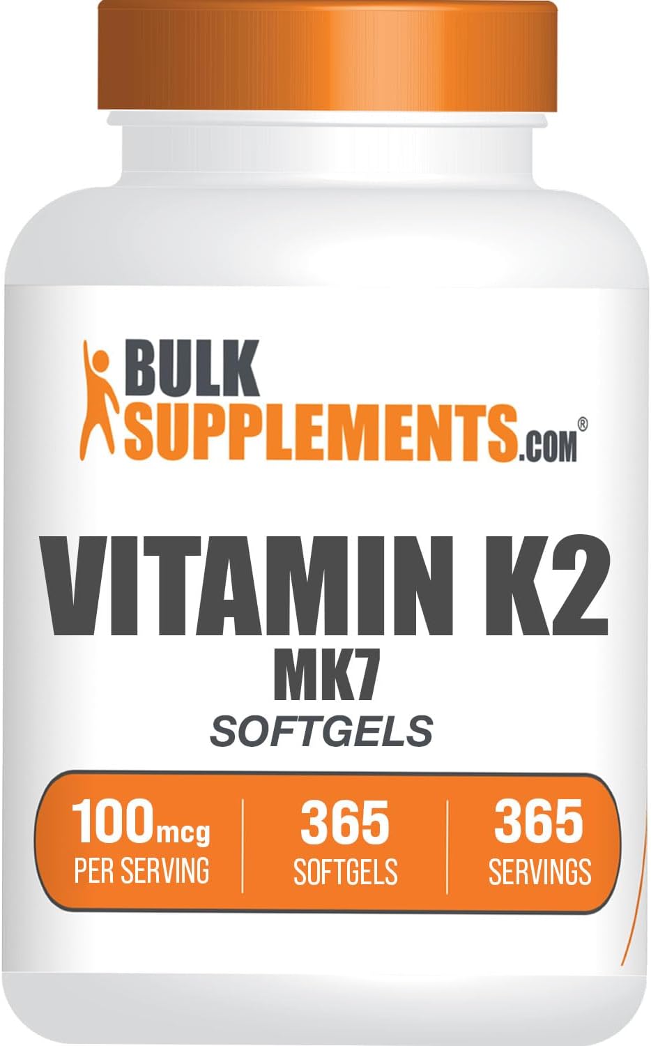 Vitamina K2 MK7 (Menquinona-7) - 365 Cápsulas Blandas - Gluten Free