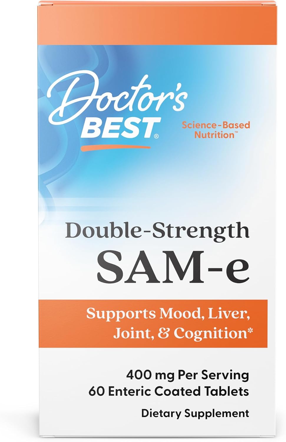 Doctor's Best SAM-e 400 mg, 60 Comprimidos Entéricos Veganos
