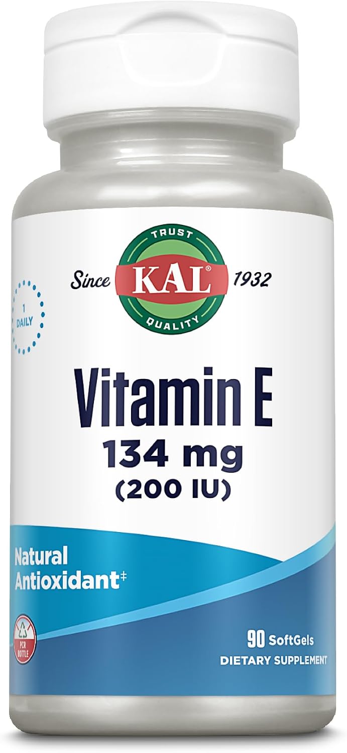 KAL E-200 D-Alpha Tocopherol 200 IU, 90 Cápsulas Blandas