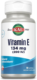 KAL E-200 D-Alpha Tocopherol 200 IU, 90 Cápsulas Blandas