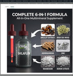 ShilaFlow Shilajit Drops Líquido – Complejo de Shilajit con Sea Moss, Ashwagandha, Zinc, Magnesio y Boro