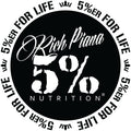 Rich Piana 5% Nutrition 5% ERFORLIFE Calcomanía Negra con Borde Blanco de 4 Pulgadas Círculo #2