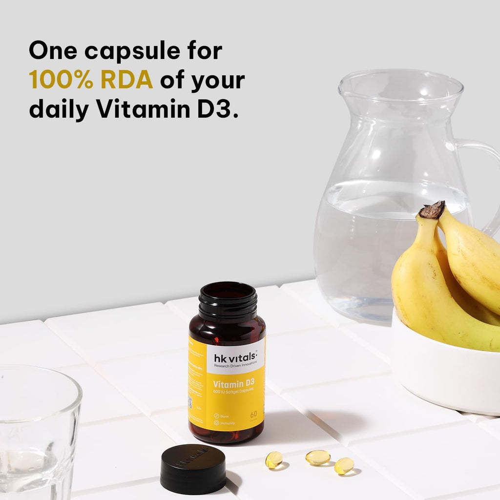 Vitamina D3 (600 IU) - 60 Cápsulas con Aceite de Girasol