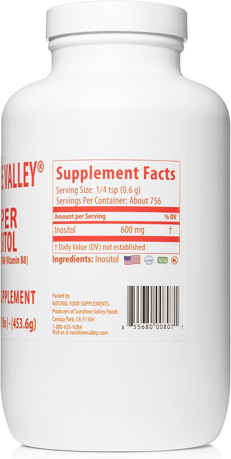 Sunshine Valley Super Inositol Powder – Complemento Alimenticio, 113 g (4 oz)