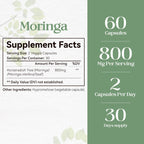 HyberVive Moringa Pura Cápsulas 800mg - 60 Cápsulas Veganas