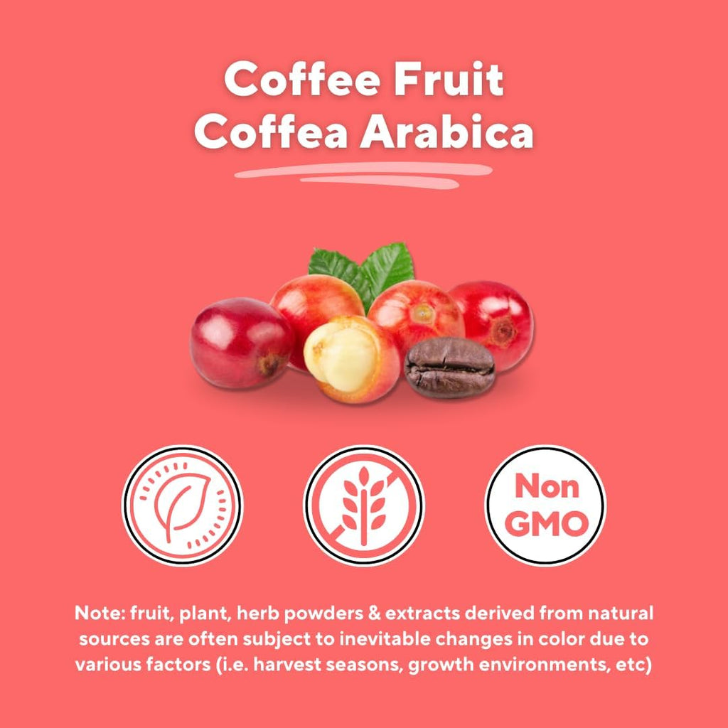 Vitacoffee Cápsulas de Cafeína - Fruta de Café, Vitamina C, D y Zinc - 60 Cápsulas Vegetales