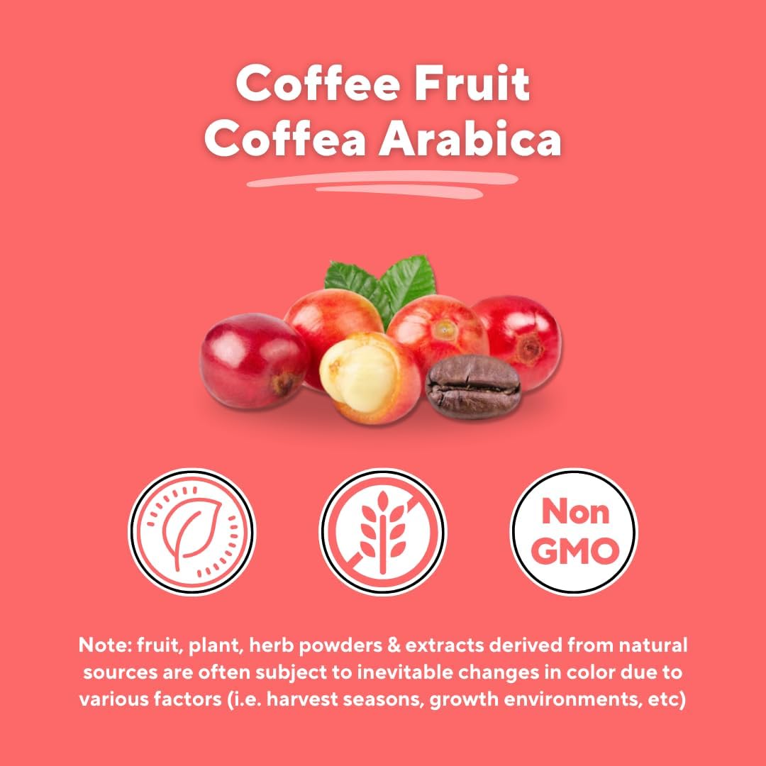 Vitacoffee Cápsulas de Cafeína - Fruta de Café, Vitamina C, D y Zinc - 60 Cápsulas Vegetales