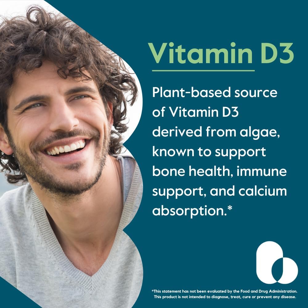 BESTVITE Vitamina D3 Vegana 2500 IU – 120 Cápsulas Vegetales