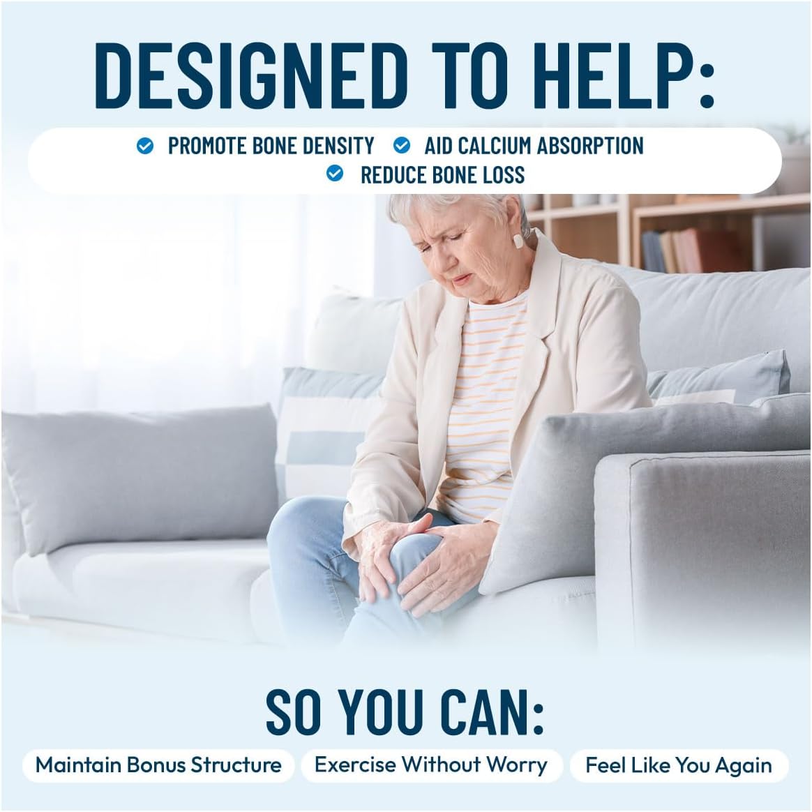 Bonexcin Advanced Bone Support Formula – Calcio, Magnesio, Vitamina D3 y K2 – 90 Cápsulas