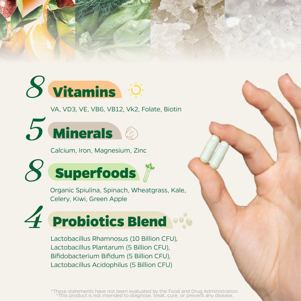 Zenkgo Women's Multivitamin with 25B Probiotics & Organic Greens - 60 Caps