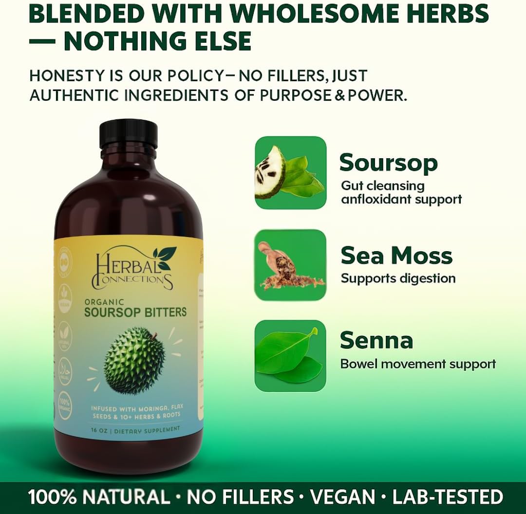 Soursop Bitters Orgánico con Moringa y Aloe Vera - 473 ml