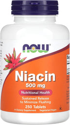 NOW Foods Niacina 500 mg - 250 Comprimidos (Pack de 2)