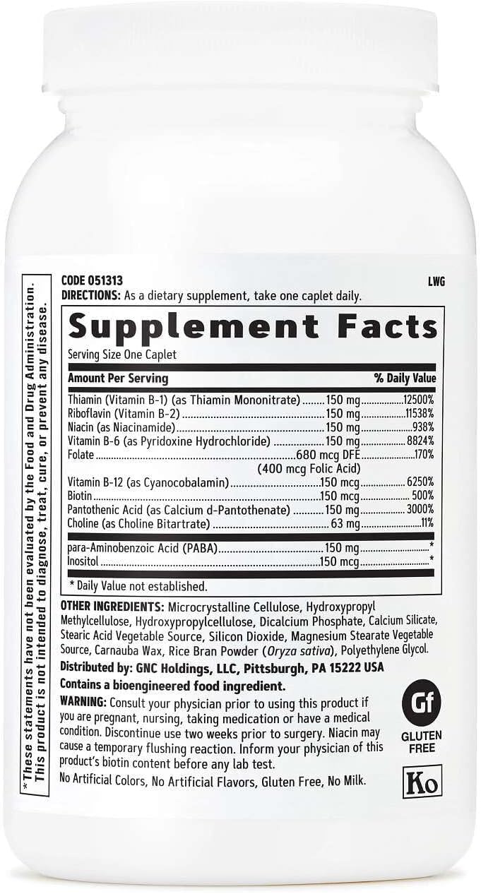 GNC B-Complex 150 - Complejo B para Metabolismo y Energía - 100 Comprimidos de Liberación Prolongada