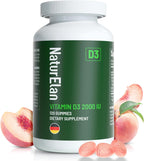 Gominolas de Vitamina D3 NaturElan - 2000 IU, 120 Gominolas, Sin Azúcar, Vegano