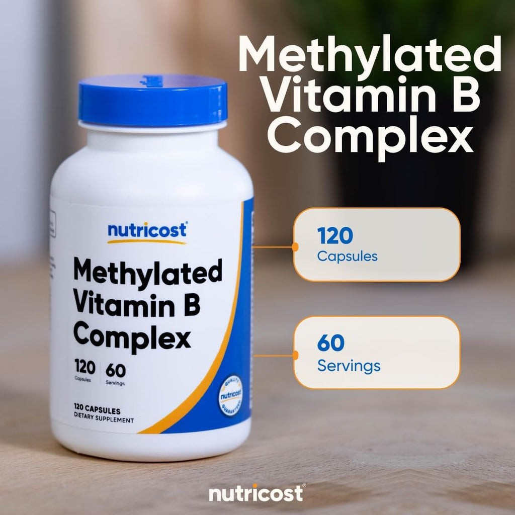 Nutricost Methylated Vitamin B Complex 120 Cápsulas - (60 Servicios) Sin Gluten