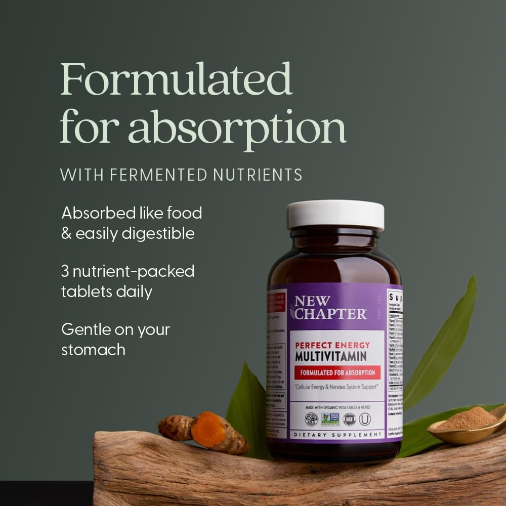 New Chapter Energy Multivitamin con Vitaminas B, D3 y Hierbas, 96 comprimidos