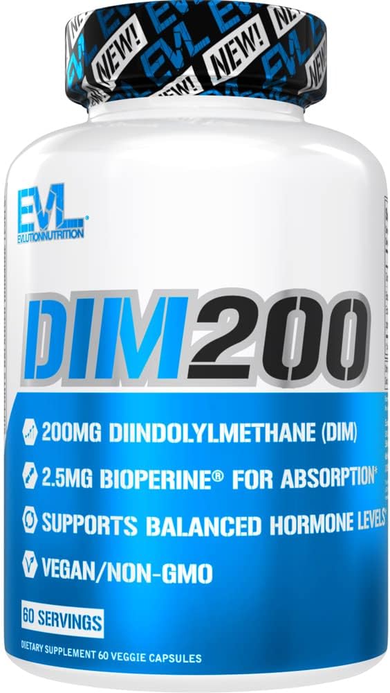 EVL DIM 200mg para Hombres - con Bioperina para Mayor Absorción - Vegano No Transgénico