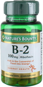 Nature's Bounty Vitamina B2 (Riboflavina), 100 mg, 100 Comprimidos (Pack de 4)
