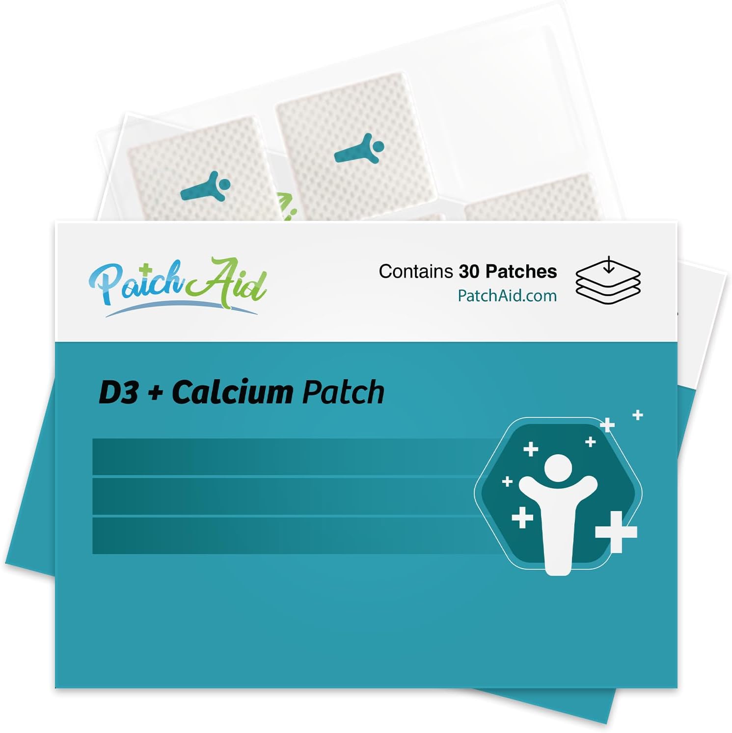 PatchAid Parche Tópico de Calcio y Vitamina D3 – 30 Días (Pack de 2)
