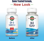 KAL Vitamina D3 1000 UI (25 mcg) - 200 Cápsulas Blandas