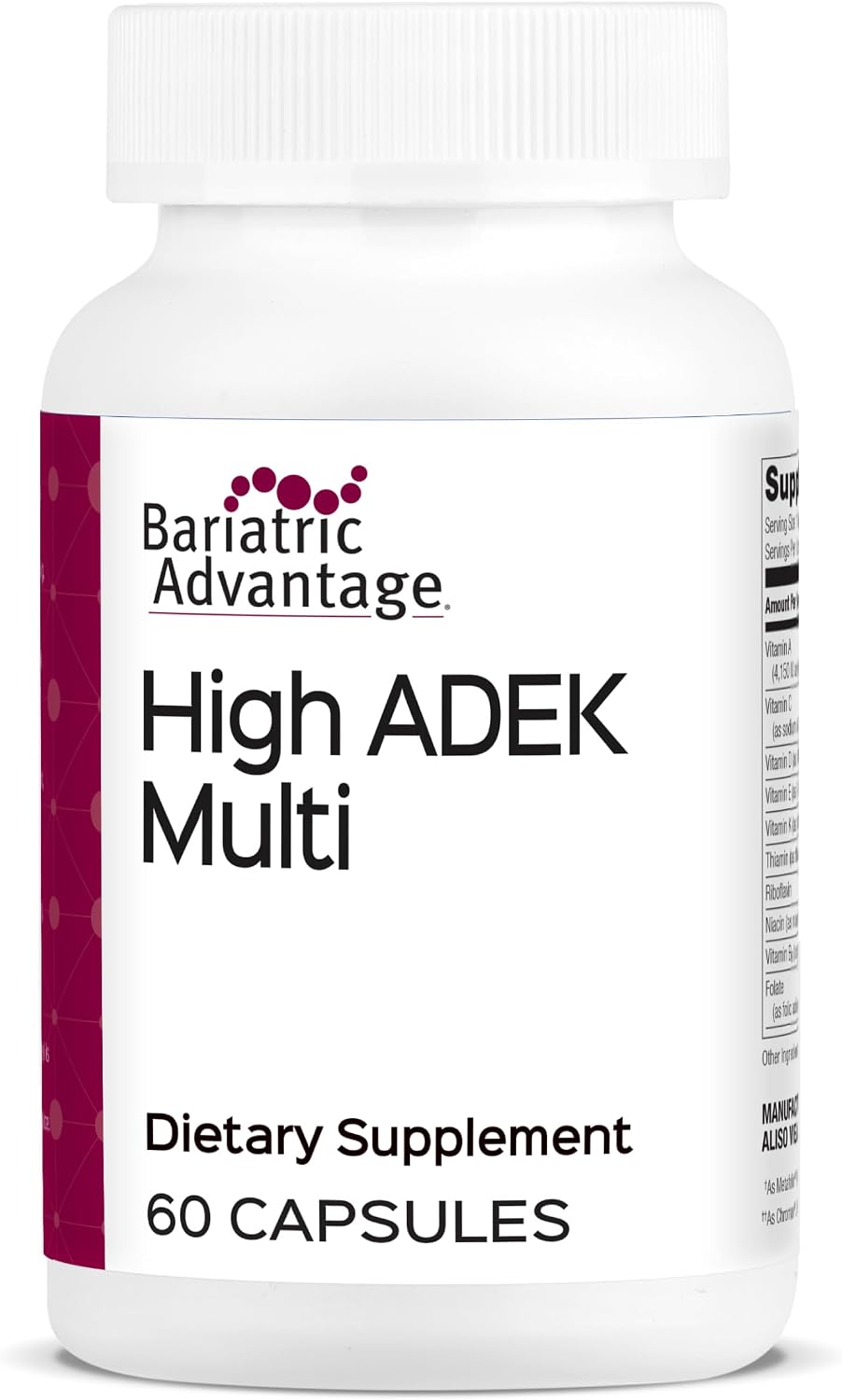 Bariatric Advantage High ADEK Multi - Multivitamínico para Pacientes Bariátricos - 60 Cápsulas
