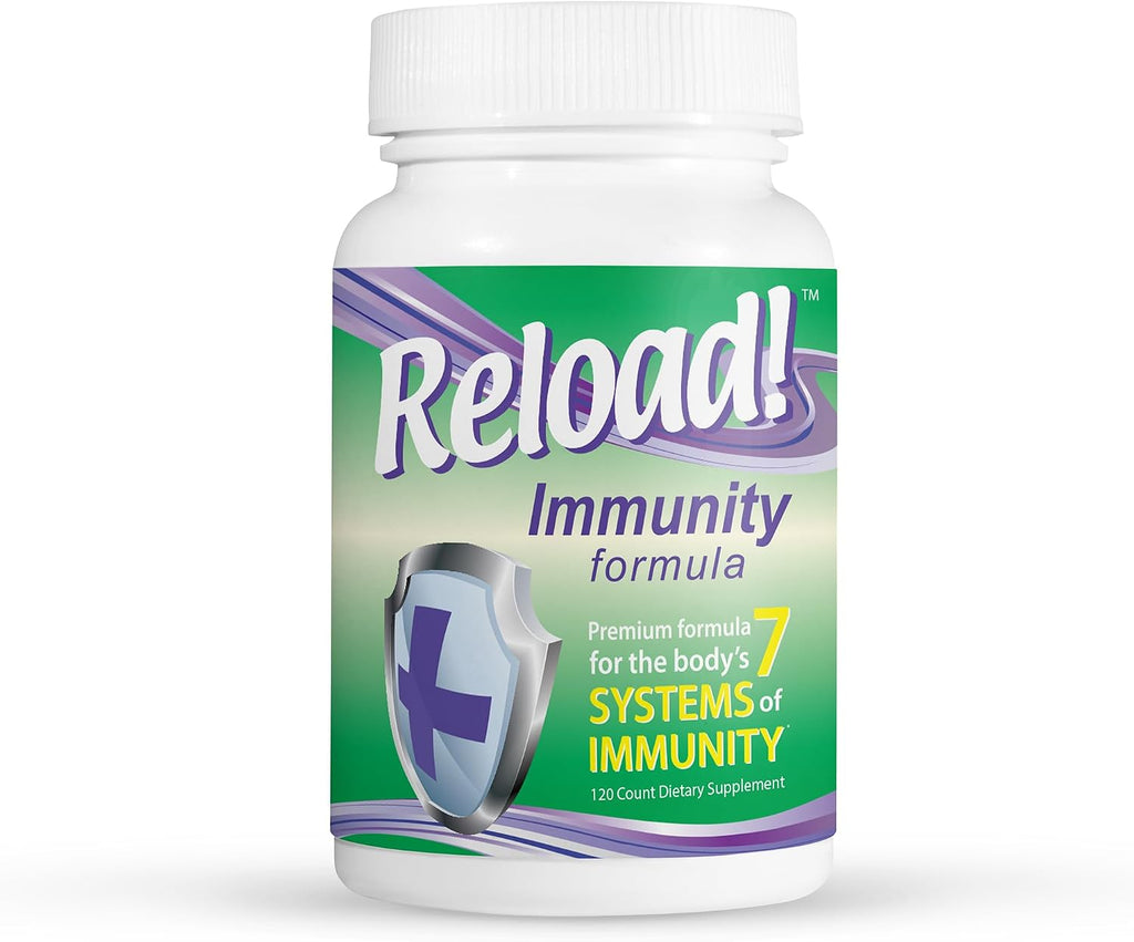Reload! Immunity - Complejo Multivitamínico con Echinacea, Vitaminas A, C, D, Zinc, Selenio, Ginkgo, Aloe, Probiótico/Prebiótico, Fenogreco - 120 Cápsulas, 30 Días