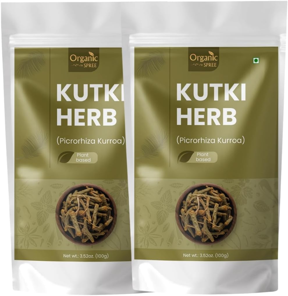 ORGANIC SPREE Kutki Herb 100g (3.52oz) Picrorhiza Kurroa | Katuka Rohini | Puro y Natural - Pack de 2