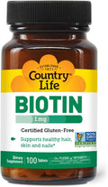 Biotina 1mg – 100 Comprimidos – Country Life