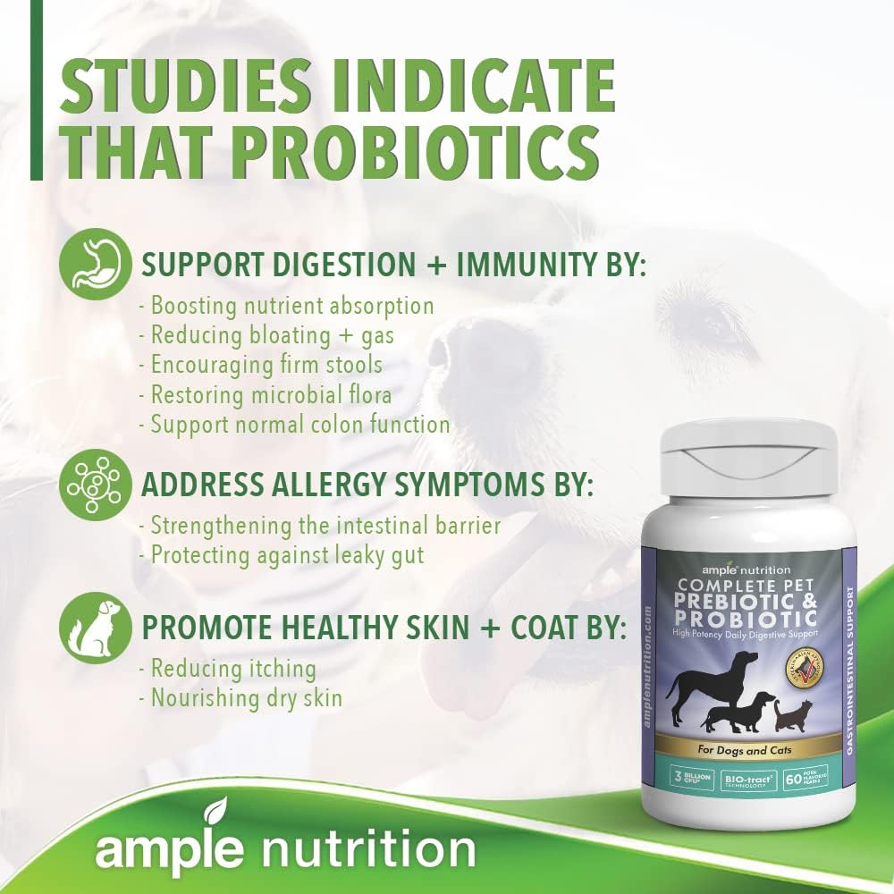 Nutrition Complete Probiótico + Prebiótico para Perros y Gatos, 60 Perlas Sabor Cerdo