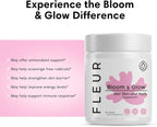 FLEUR Bloom & Glow Gummies para Cabello, Piel y Uñas - Suplemento con Biotina e Inositol - 60 Gominolas Veganas Sin Azúcar