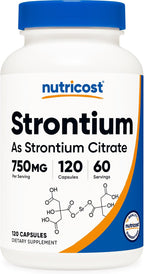 Nutricost Cápsulas de Estroncio 750mg, 240 Cápsulas - Vegetariano, Sin OGM, Sin Gluten