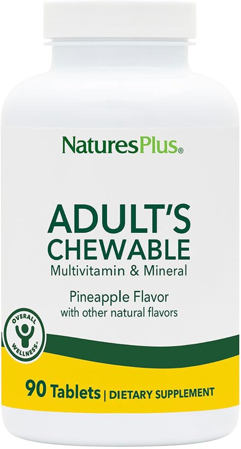 NaturesPlus Multivitamínico Masticable para Adultos, Sabor Piña - 180 Comprimidos