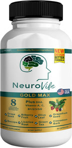 NeuroVife Gold Max Fórmula Nootrópica, Complejo para la Concentración y Claridad Cognitiva, 60 Cápsulas