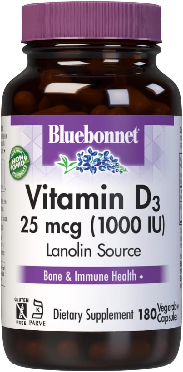 BlueBonnet Vitamina D3 400 IU, Vegetable Capsules, 250 Count