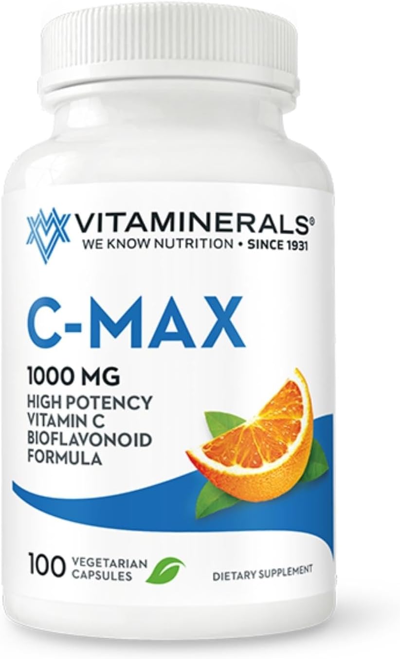 Vitaminerals C-MAX | Vitamina C 1000 mg con Bioflavonoides Cítricos | 100 Cápsulas Vegetales